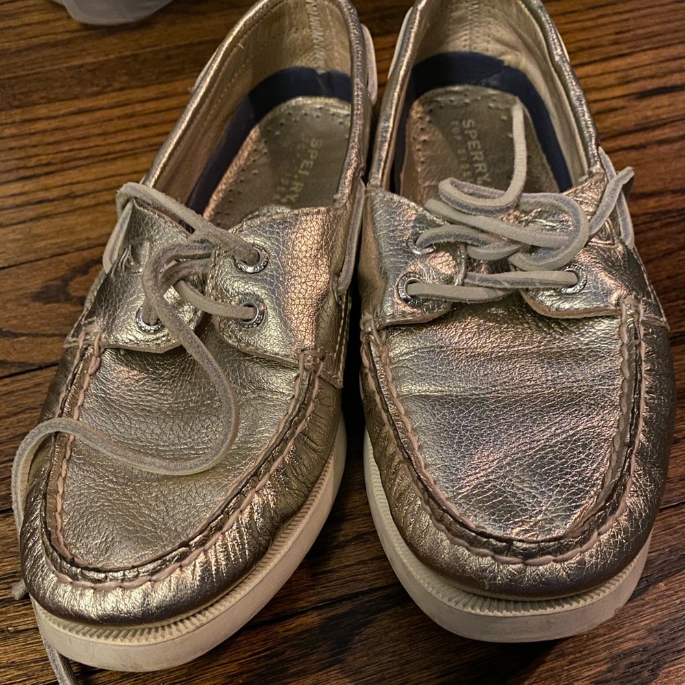 Silver boat shoes
